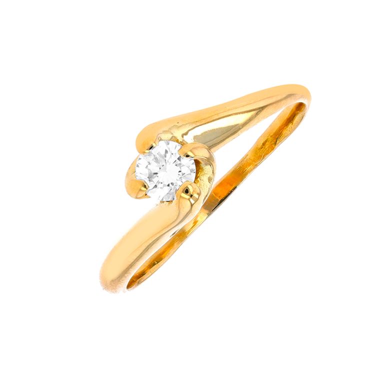 Solitaire diamant 0.25 carat or jaune 3.81g Comme neuf -  reconditionné disponible sur Gemme Les Bijoux